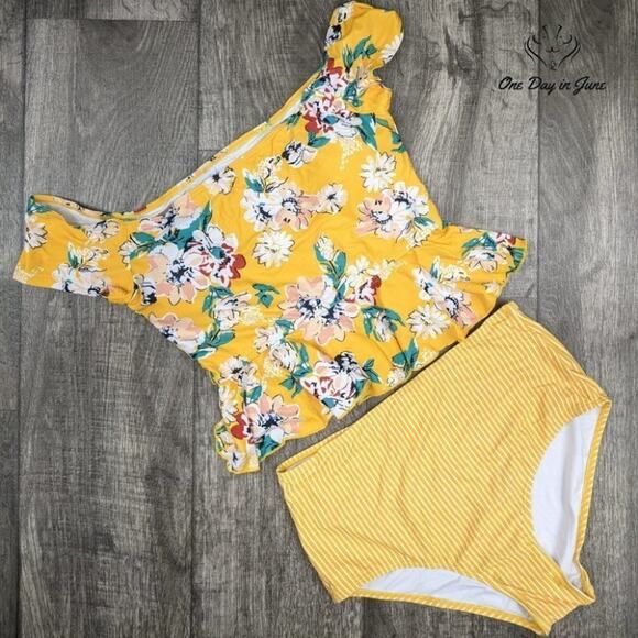 Ferbia High Waist Falbala Bikini Swimsuit Size XL - Picture 3 of 4